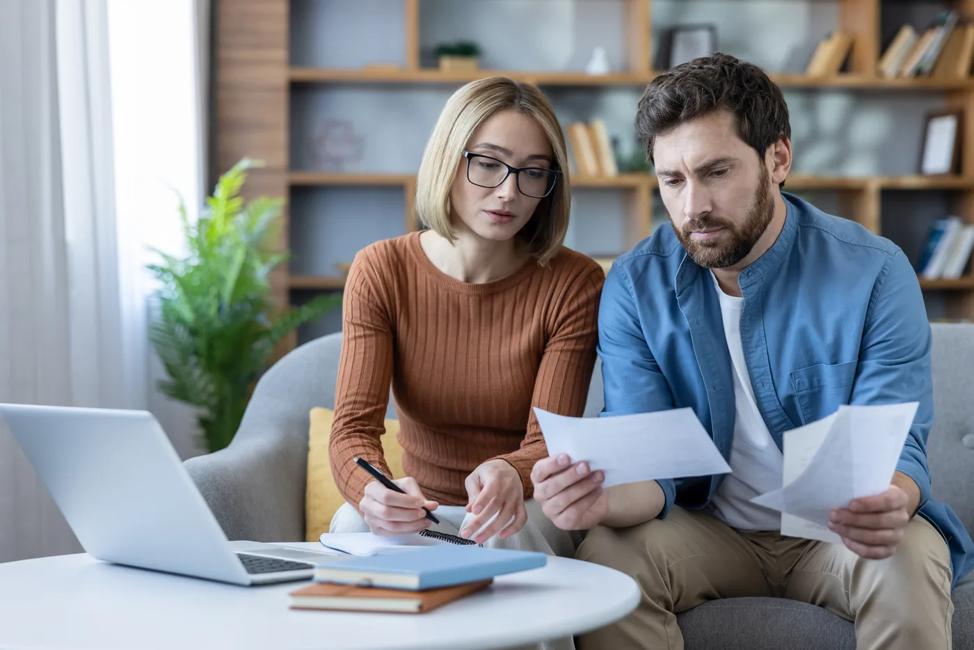A couple reviewing probate documents
